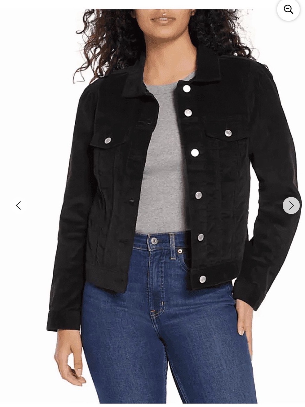 Jessica Simpson Black Corduroy Jean Jacket